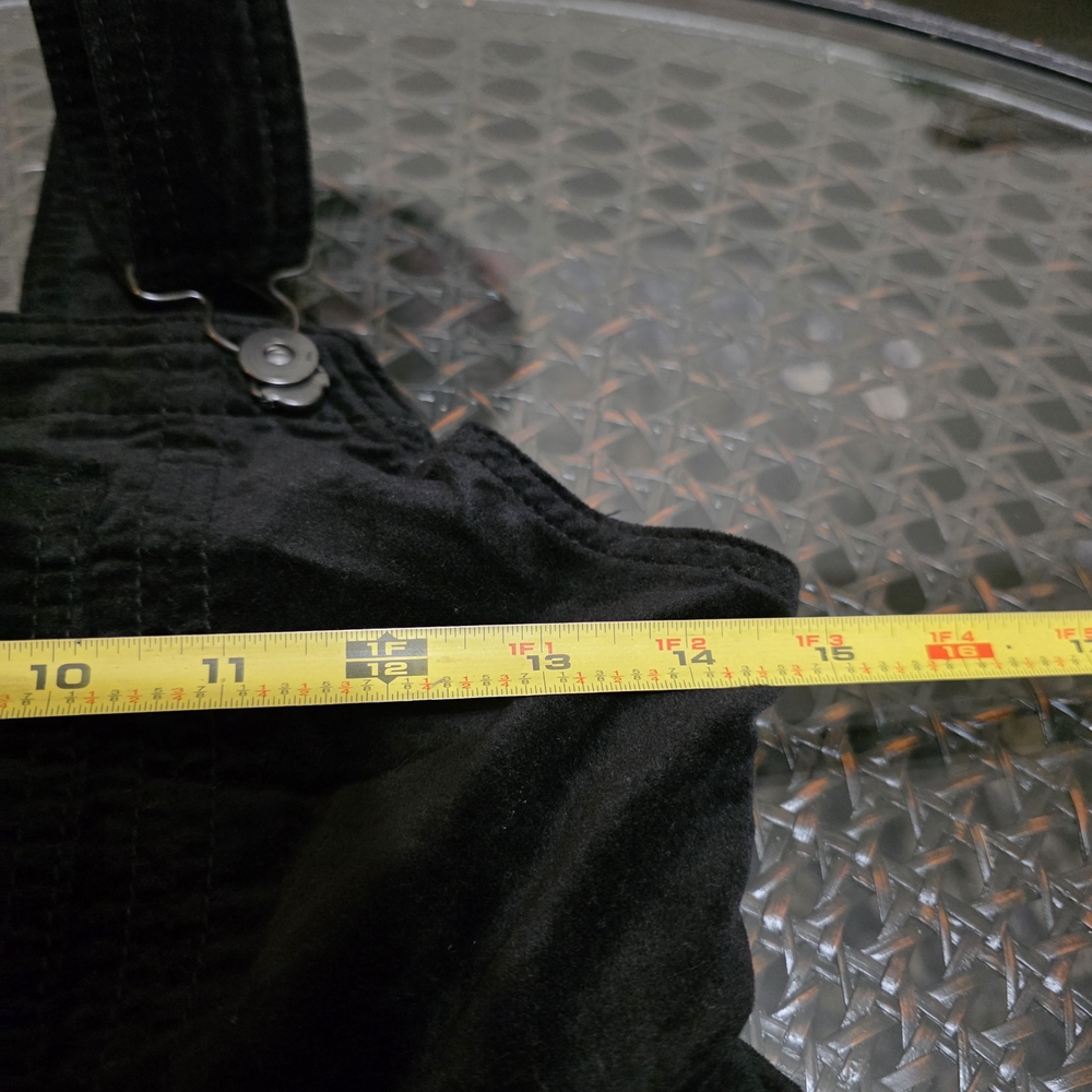Pilcro and the Letterpress Black Velvet Flare Overalls Romper Jumper Pockets - Picture 8 of 11